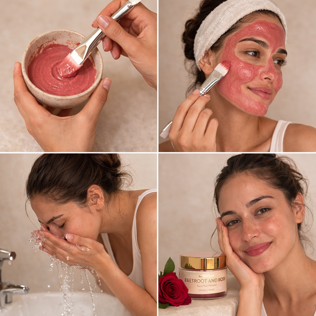 DIY Beetroot and Rose Face Pack