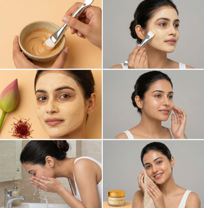 DIY Lotus & Saffron Face Pack